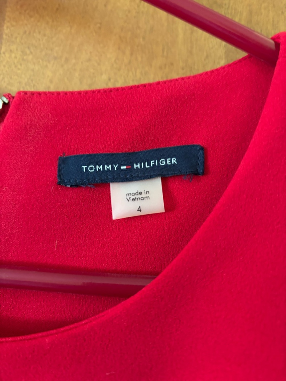 Tommy Hilfiger Red Cold-Shoulder Midi Sheath Dress - Picture 3 of 4